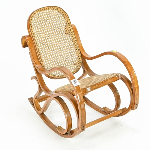 60 - Small child's bentwood rocking chair 37cm by 56cm by 58cm