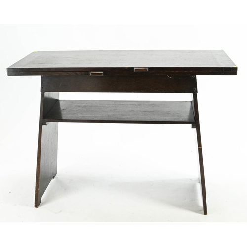 69 - Extending side/refectory table. W106 D45cm (90cm opened) H77cm