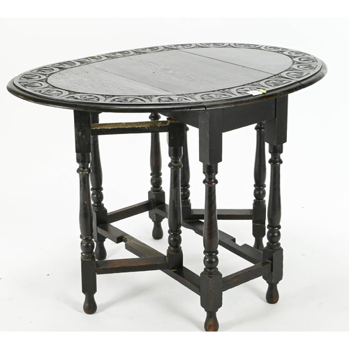 73 - Gate legged table unextended 77cm by 39cm by 72cm