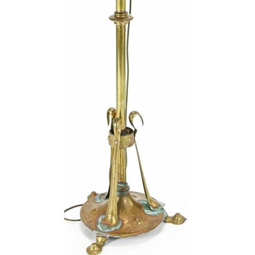 75 - Art nouveau brass standard lamp 144cm