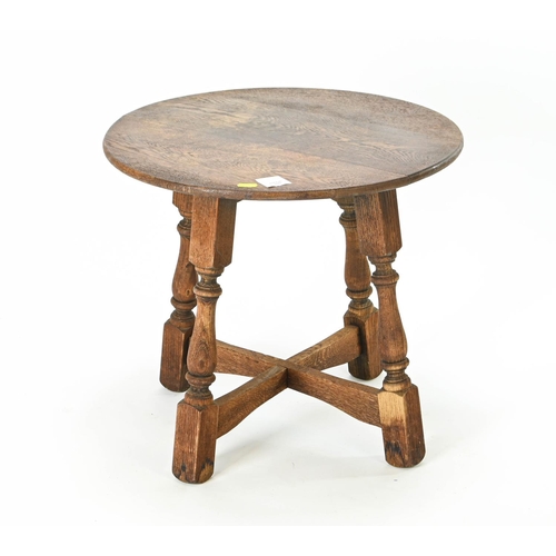 82 - Oak round occasional table 50cm by 46cm