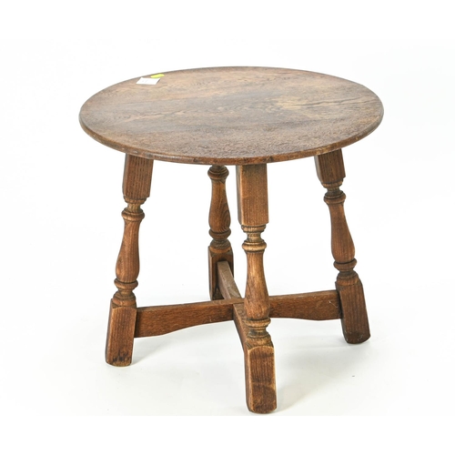 82 - Oak round occasional table 50cm by 46cm