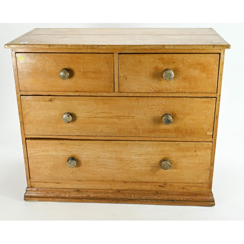 83 - 2 over 2 pine chest of drawers. 110cm by 57cm by 91 cm approx