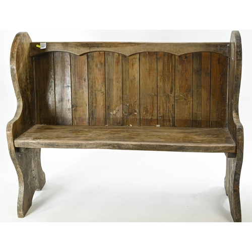 88 - Oak pew 122cm by 42cm by 99cm approx