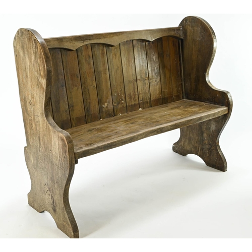 88 - Oak pew 122cm by 42cm by 99cm approx