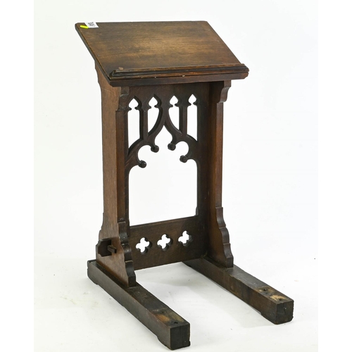 91 - Vintage oak prayer desk 48cm by 65cm by 88cm approx