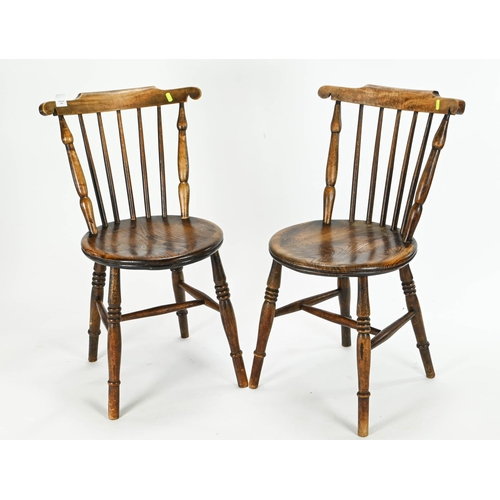 92 - Pair of elm Penny seated chairs 39cm by 41cm by 82cm