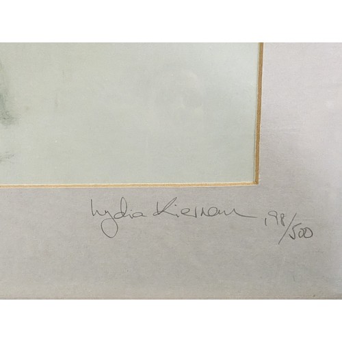 121 - Lydia Kiernan, limited edition print of a galloping horse, 198/500 signed in pencil, framed 43.5 x 5... 