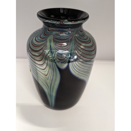 157 - Ocra glass vase, dated '87, height 15cm