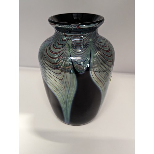 157 - Ocra glass vase, dated '87, height 15cm