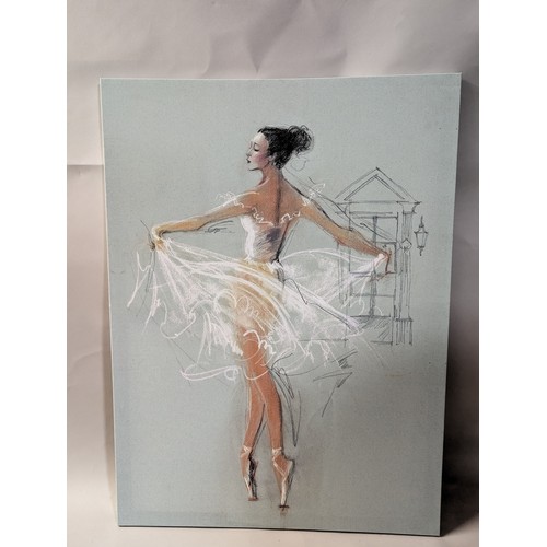 142 - Two ballerina canvas prints, 58 x 77cm