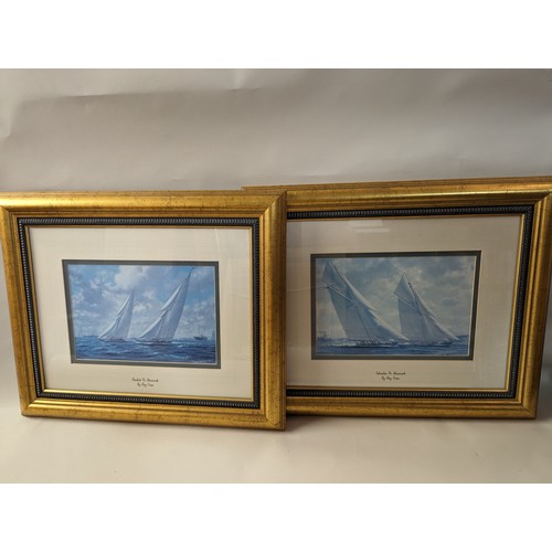 145 - Three sailing prints by Roy Cross, in gilt frames 57 x 47cm