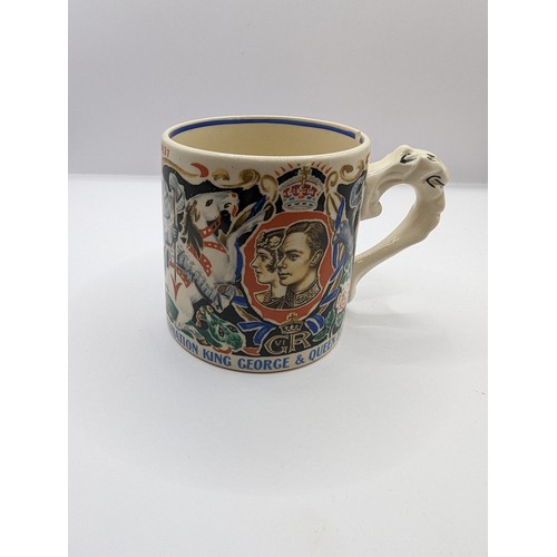 163 - George VI coronation mug, designed & modelled by Dame Laura Knight, height 8.2cm