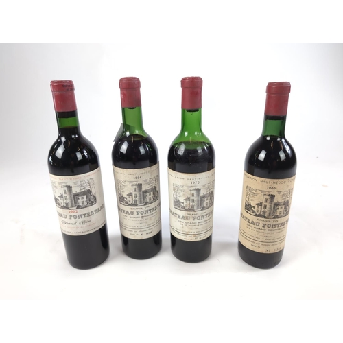 181 - Four bottles of Chateau Fontesteau Haut Medoc: 1962, 1964, 1966 and 1970