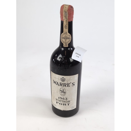 186 - Warre's 1963 Vintage Port, no volume shown