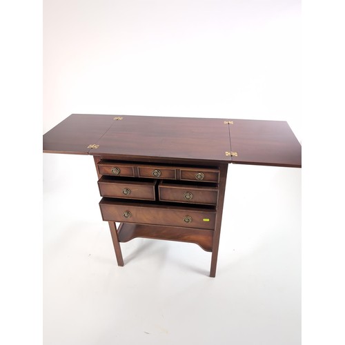 53 - Mahogany Flip topped chest server 61cm by 45cm by 83cm approx