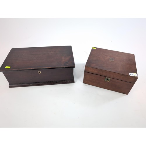 84 - Small writing slope together with lidded box. Largest W40cm H15cm