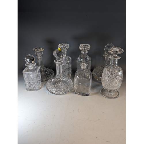 549 - 8 decanters including. Dartington.