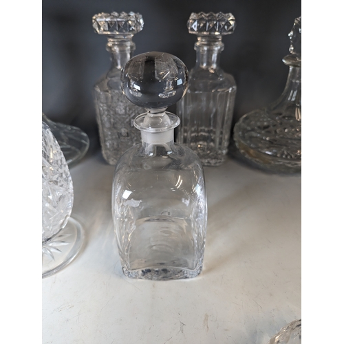 549 - 8 decanters including. Dartington.