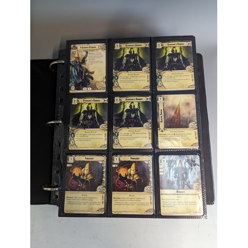 220 - Warhammer 40k conquest cards collection over 2 albums approximately 1200 in total