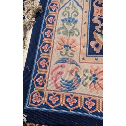 557 - Chinese royal blue rug, 3.7m by 2.76m approx