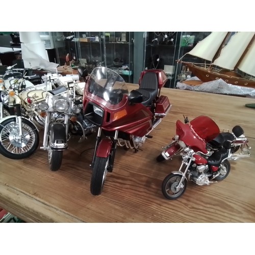 574 - Large collection of large model motorcycles inc Honda, yamaha, education etc.. AF