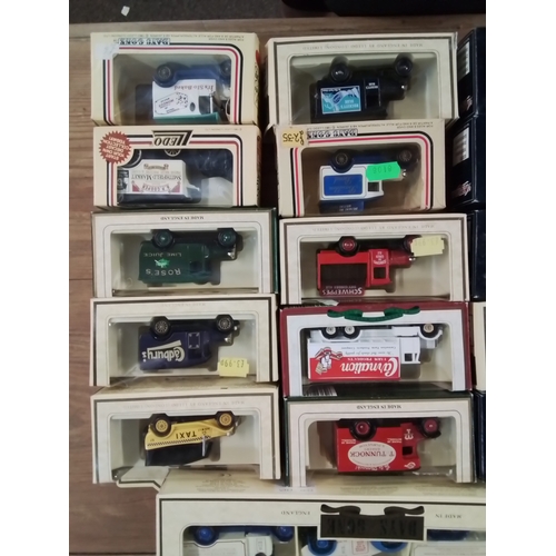 577 - Collection of 22 x LLedo Days gone boxed vehicles inc dairy farm triple pack, weetabix truck, Schwep... 