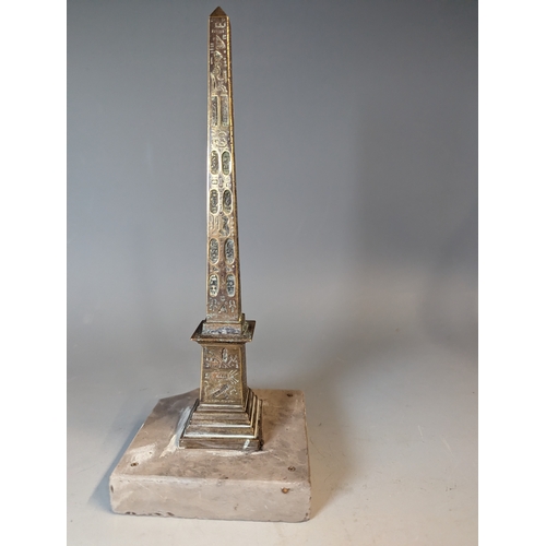 468 - Brass Egyptian obelisk 23cm approx