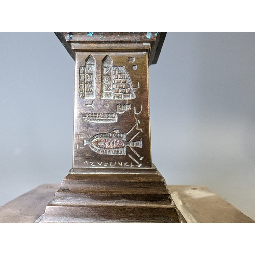 468 - Brass Egyptian obelisk 23cm approx