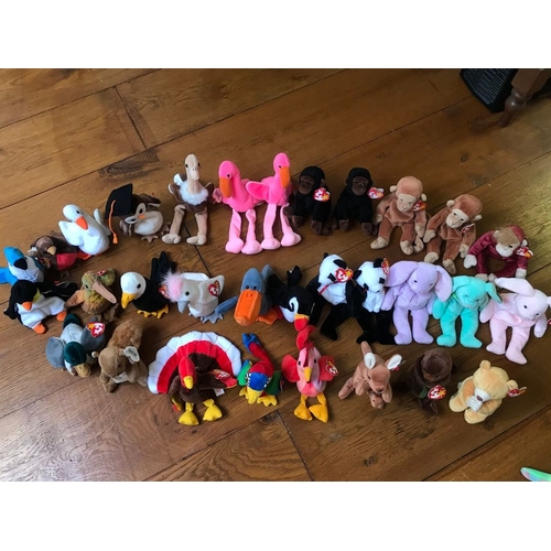 591 - Bag of 31 Beanie Babies. PLease see photos for full list 