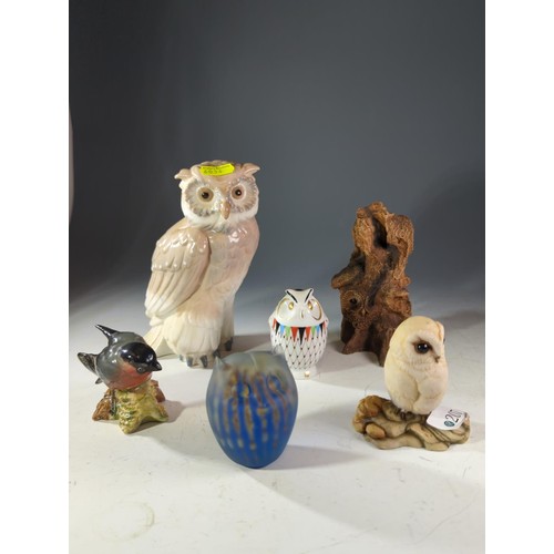 207 - Collection of 22 Owls & a case of 12, inc. cloisonné