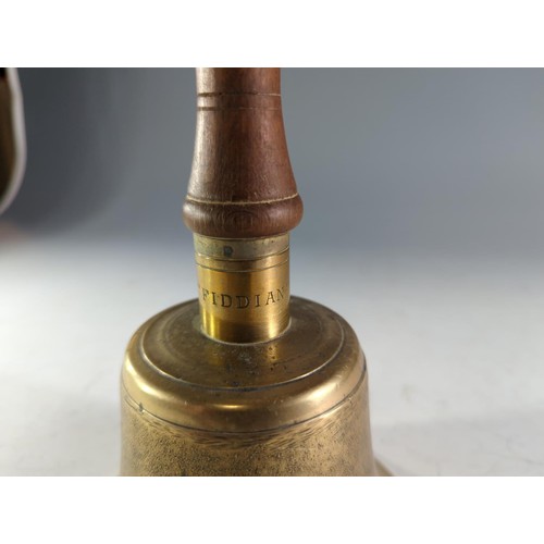 208 - Brass 'Fiddian' bell, ht 26cms