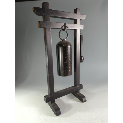 212 - Japanese style mounted tubular temple bell