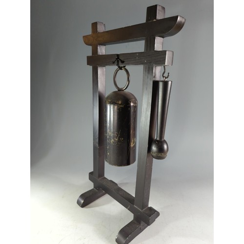 212 - Japanese style mounted tubular temple bell