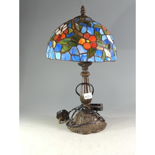 214 - Tiffany style table lamp, ht 44 cms