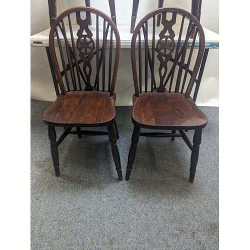 47 - 4 x Wheelback dining chairs