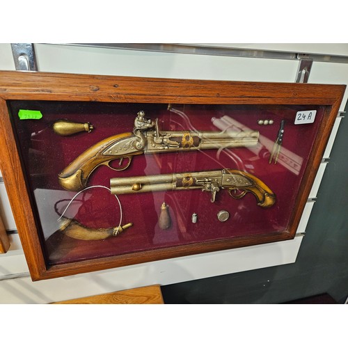 24A - Wall mounted and framed flintlock montage