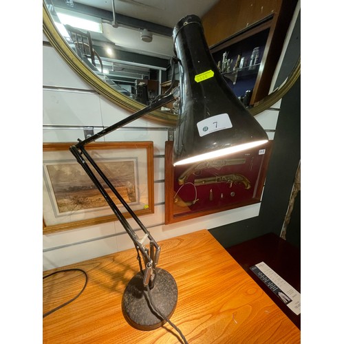 7 - Herbert Terry anglepoise lamp, in black