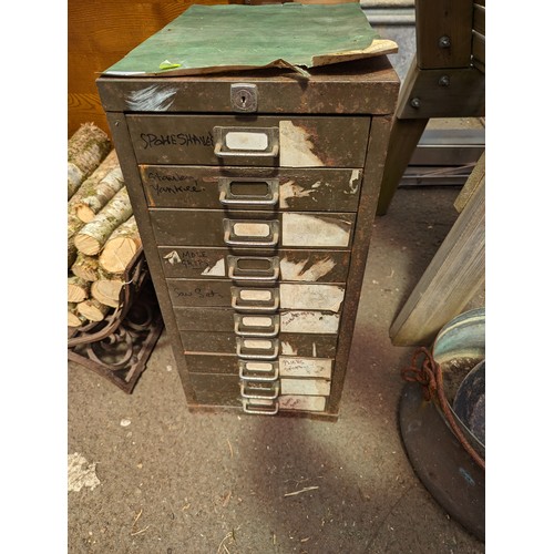 145 - Small metal filing drawers 28 x 41 x H59cm