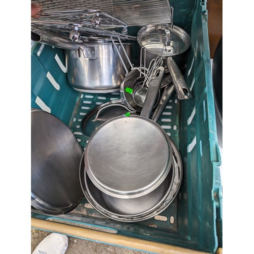 150 - Stainless steal pans by Meyer etc 