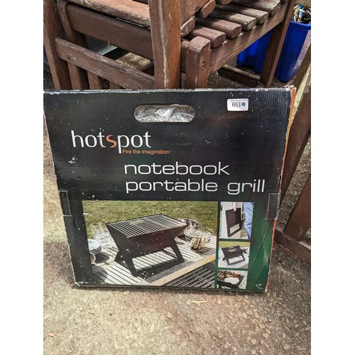 159 - Hotspot notebook portable grill in box 