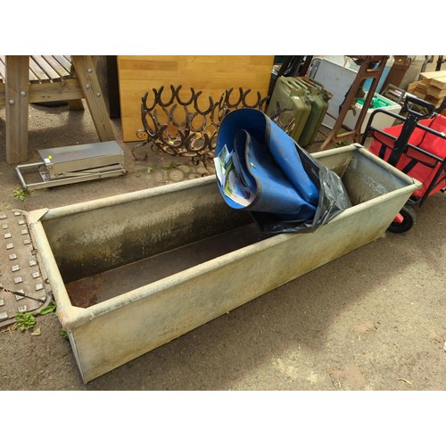 108 - Galvanised trough planter L183 W47 H43cm