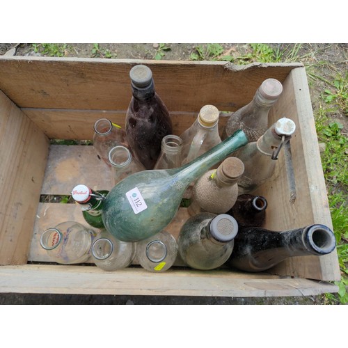 112 - Crate of vintage bottles