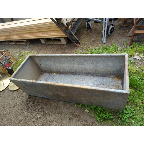 114 - Galvanised trough planter L128 W45 H40cm