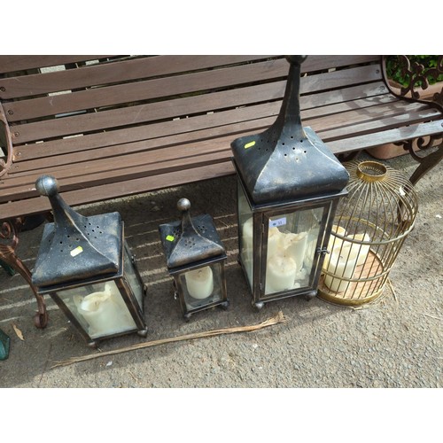 11 - 4 x decorative candle lanterns tallest 70cm