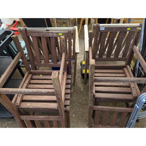 176 - Set of 4 teak garden seats