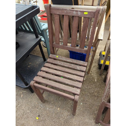 176 - Set of 4 teak garden seats