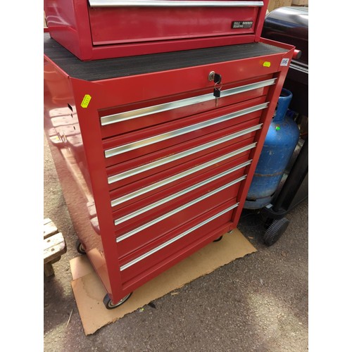 177B - Large workshop/mechanics tool trolley, with 7 drawers & key. W76cm D46cm H101cm