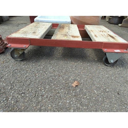 180A - Heavy duty wheeled moving trolley. W67cm L84cm