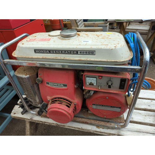 184A - Honda petrol generator E2500. Working order unknown, sold for spare & repair.